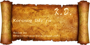 Korcsog Dóra névjegykártya
