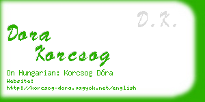 dora korcsog business card